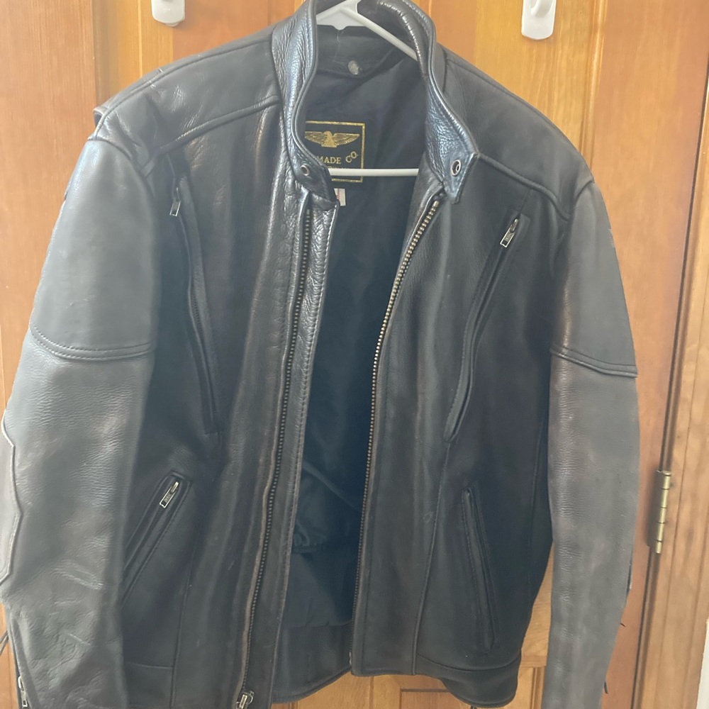 Leather coat w/ liner size 40 made in USA